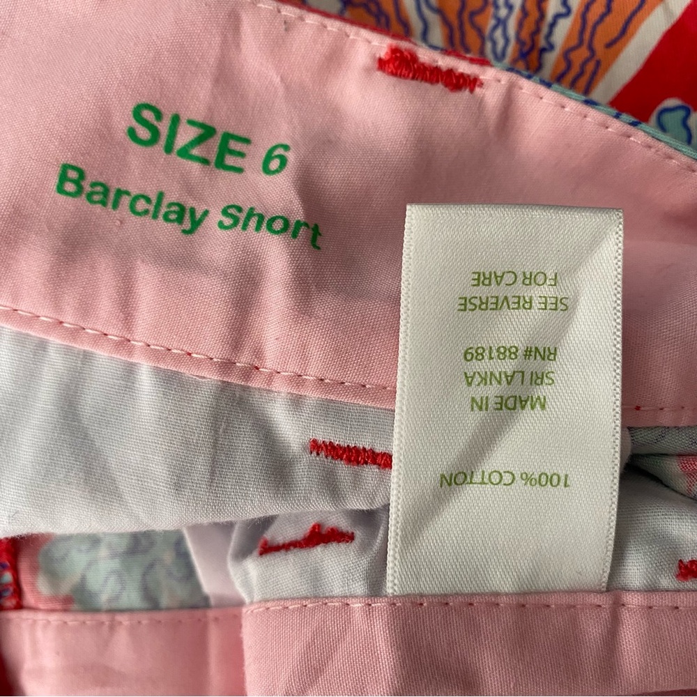 Lilly Pulitzer Blue Red Seashell Coral Barclay Shorts - Picture 5 of 5